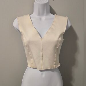 Y2K Vintage BEBE Off-White Banadage Crop Top. Size XS.